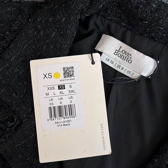 NWT Love Bonito Tweed Crop Jacket XS - Picture 3 of 5